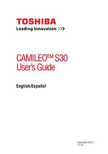 Toshiba Camileo S 30 manual. Camera Instructions.